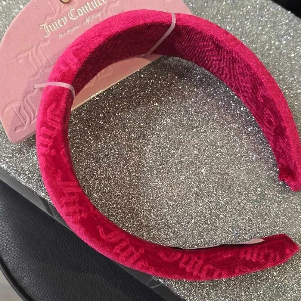 Juicy Couture Juicy Signature Logo Logo Velour‎ Headband